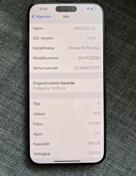 iPhone 15 Pro Max 256Gb Neuwertig 